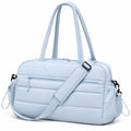 Borsa da viaggio imbottita 45 x 22 x 30 cm azzurro chiaro in tessuto sintetico con tracolla regolabile