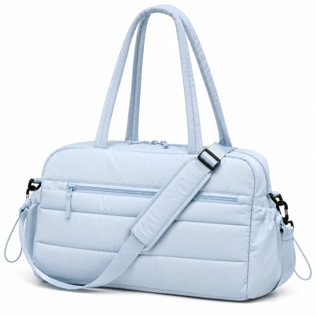 Borsa da viaggio imbottita 45 x 22 x 30 cm azzurro chiaro in tessuto sintetico con tracolla regolabile