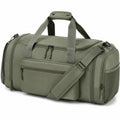 Borsone da viaggio 55x28x30 cm in tessuto sintetico verde militare con tracolla regolabile