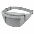 Marsupio 32 x 15 x 8 cm in poliestere grigio con tasche con cerniera e rete frontale