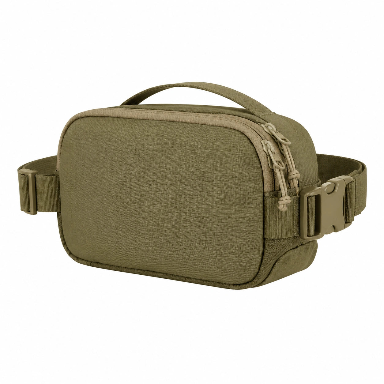 Marsupio 24x8x16 cm in tessuto verde oliva con tasche zip stile tattico