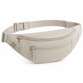 Marsupio 32 x 8 x 16 cm in tessuto beige con tasche zip stile urbano