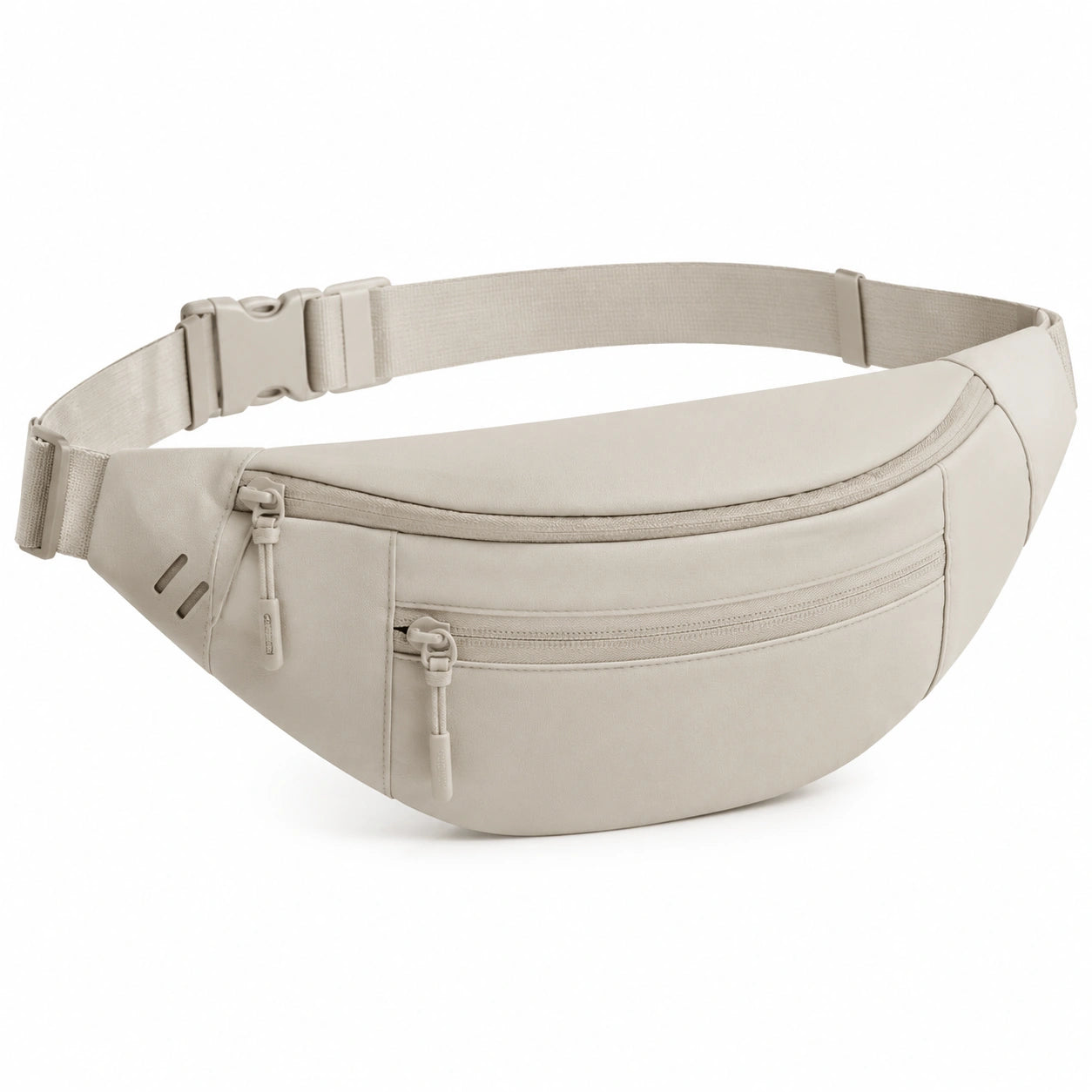 Marsupio 32 x 8 x 16 cm in tessuto beige con tasche zip stile urbano