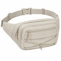 Marsupio 35x8x16 cm in poliuretano beige con cintura regolabile e tasche multiple