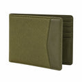 Portafoglio uomo 12 x 9 x 2 cm in tessuto e materiale sintetico verde oliva pieghevole con portacarte